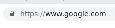 Accessing Google.com over HTTPS shows the padlock icon.